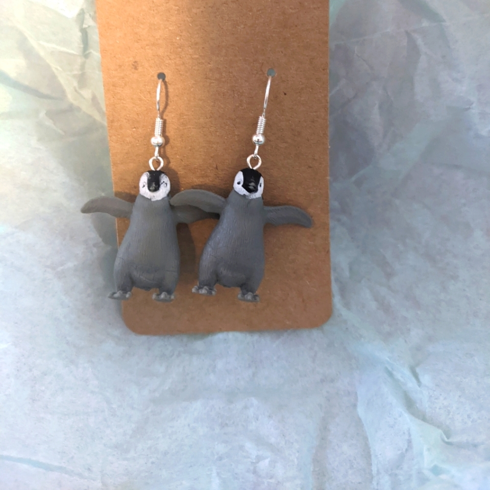 Baby penguin earrings